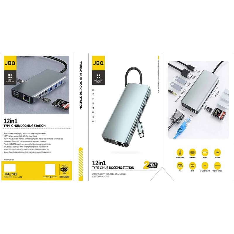 هاب 12 پورت جی بی کیو مدل TYPE-C HUB DOCKInG STATION 12in1 — تصویر ۸