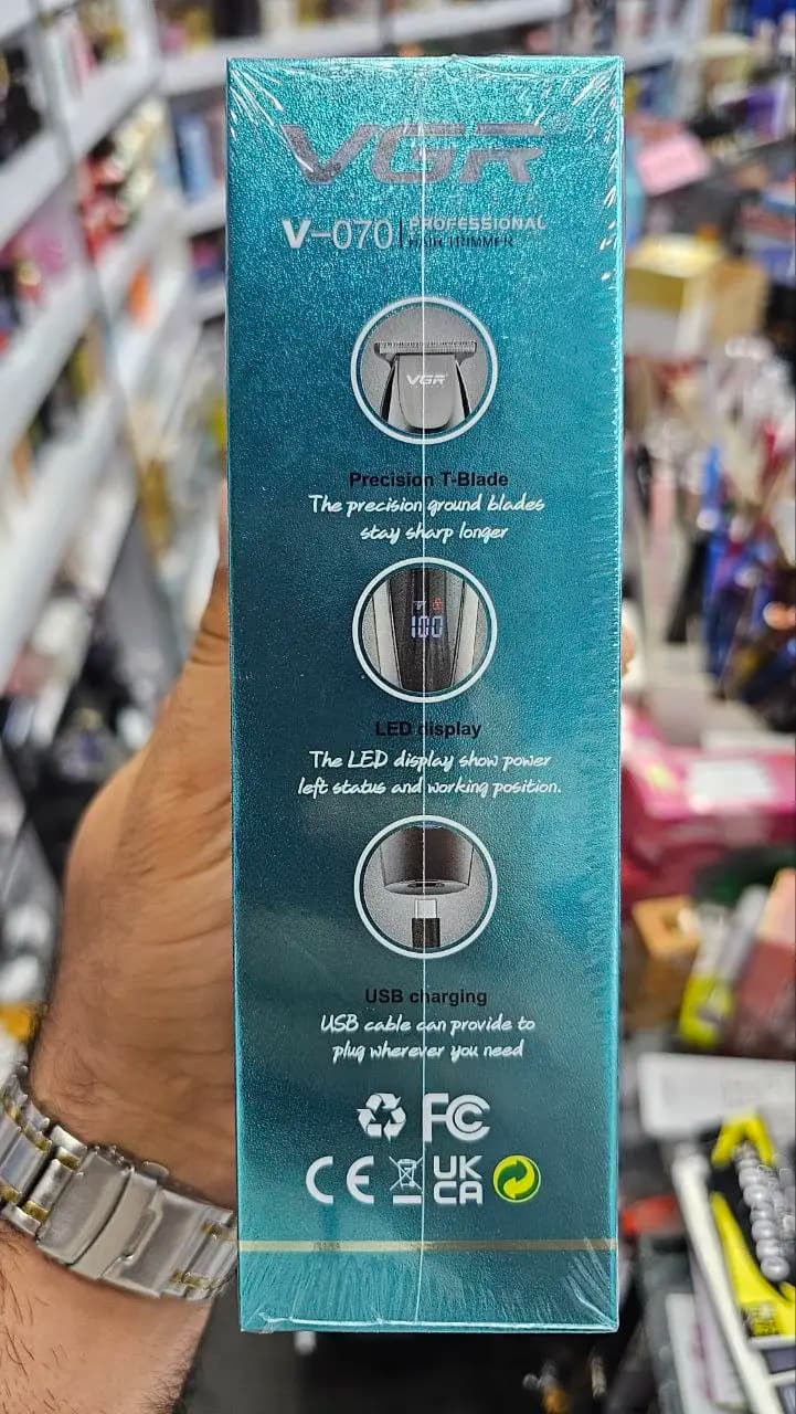 ماشین اصلاح مردانه وی جی آر VGR مدل V-070 اصلی دو سرعته (ماشین اصلاح 2کاره،ریش تراش صورت،خط زن) کیفیت بالا — تصویر ۲
