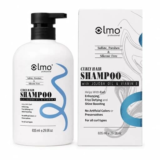 شامپو تخصصی موهای فر اولمو (Olmo) با روغن جوجوبا و ویتامین E ۸۳۵ میلیلیتر