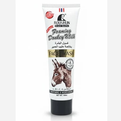 فوم شستشوی صورت شیر الاغ روشان روشن کننده ویتامینه قدرت پاک کننده بالا و ضد جوش و لک 100ML