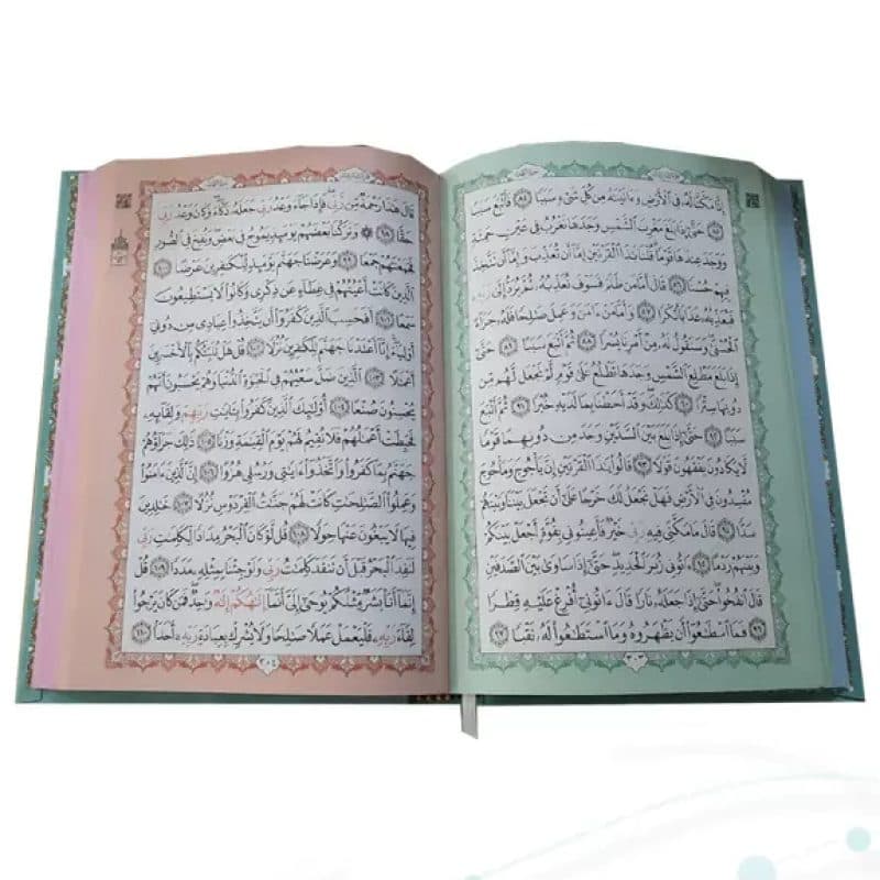 قرآن وزیری بدون ترجمه داخل رنگی چرم طرح لوزی بدون قاب — تصویر ۱۲