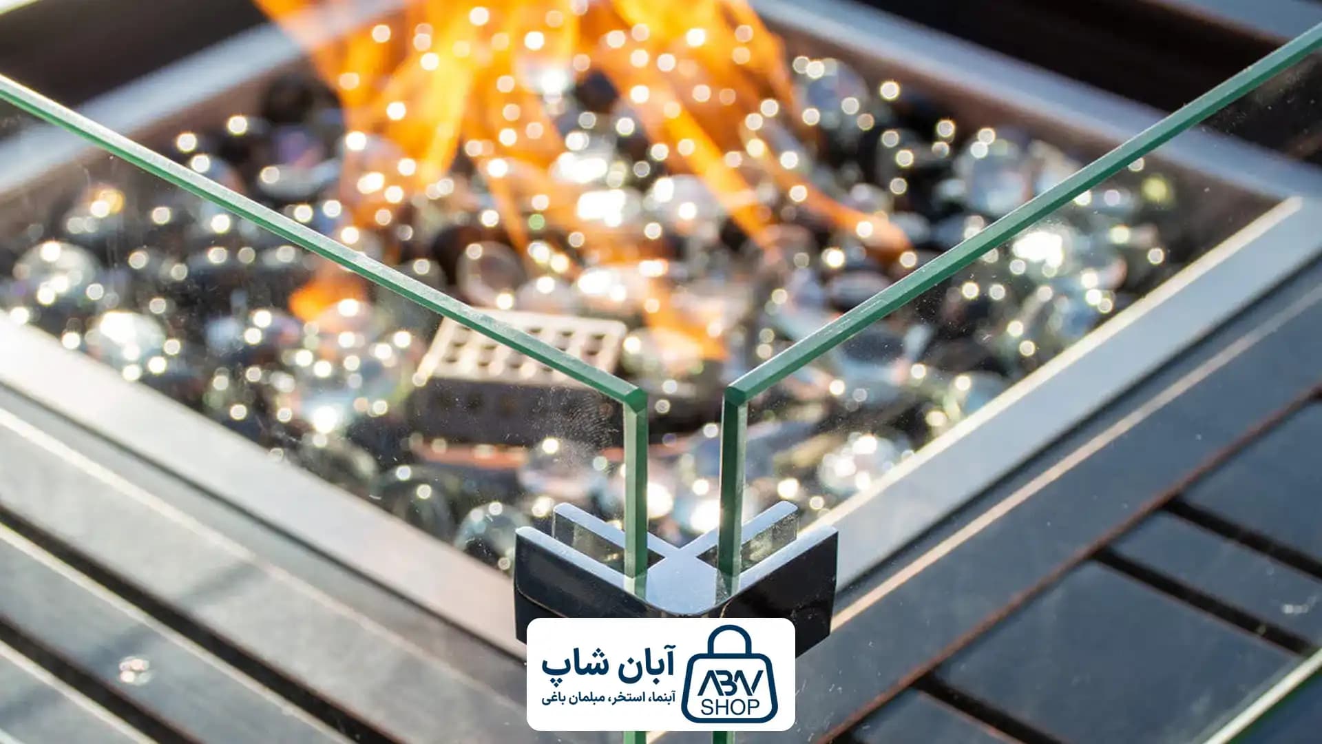 آتشدان گازی هوشمند مربع آبان