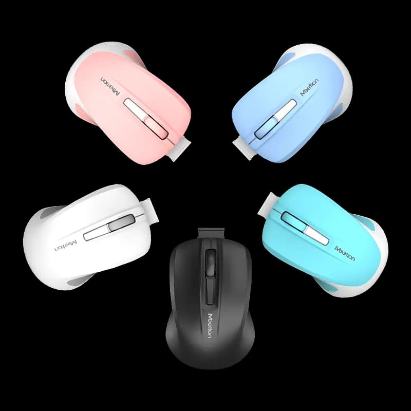 ماوس بی‌سیم MINI (2.4G + بلوتوث، شارژ USB-C، همراه با کیف حمل)-رنگ آبی