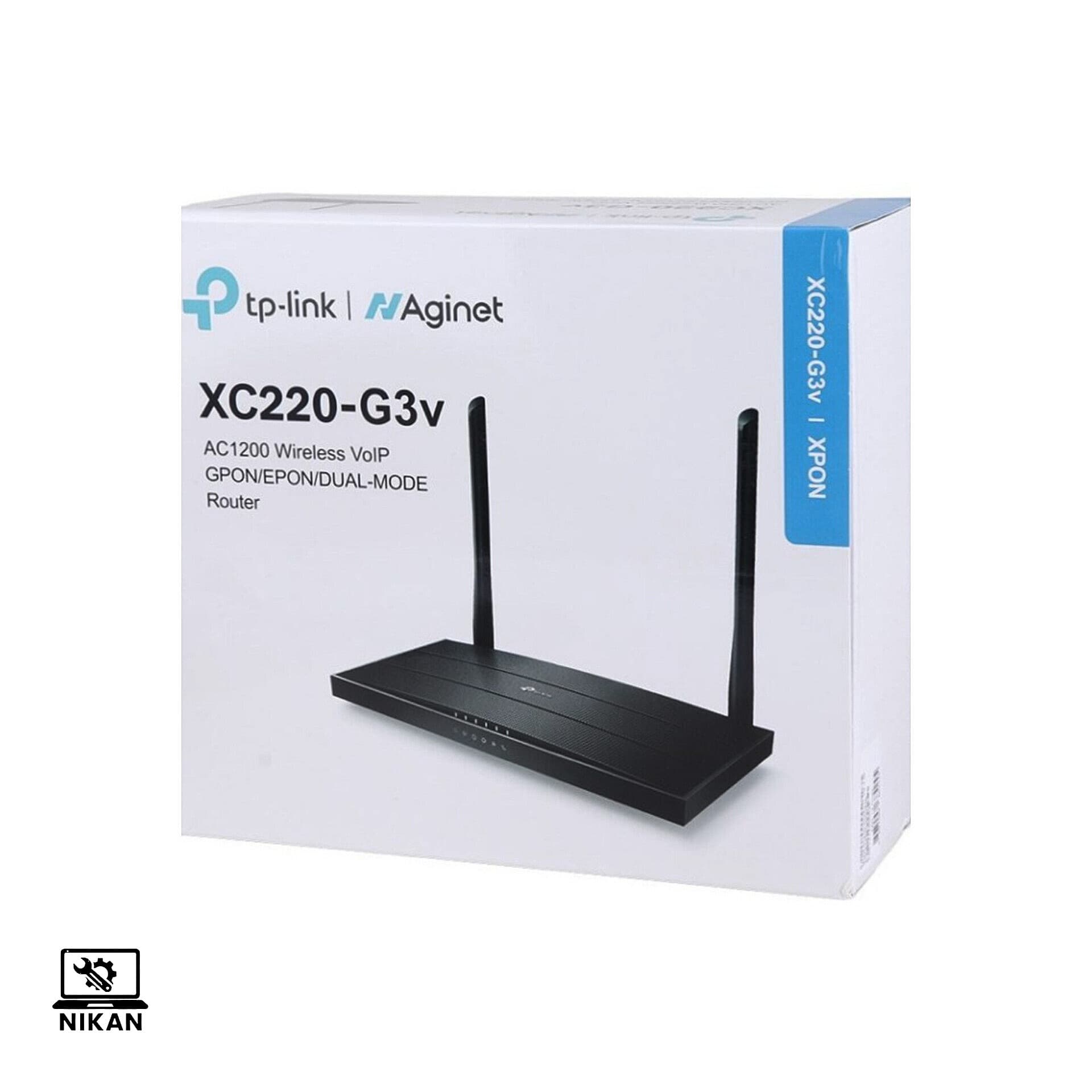 مودم روتر فیبر نوری TP-LINK XC220-G3v آکبند گارانتی پانا– دوبانده AC1200، گیگابیتی، با قابلیت اتصال پایدار | TP-LINK XC220-G3v Fiber Optic Modem Router – Dual-Band AC1200, Gigabit, with Stable Connect