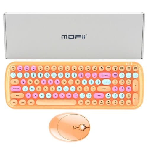 کیبورد و ماوس بی سیم مافی مدل MOFII CANDY XR فانتزی نارنجی — تصویر ۶