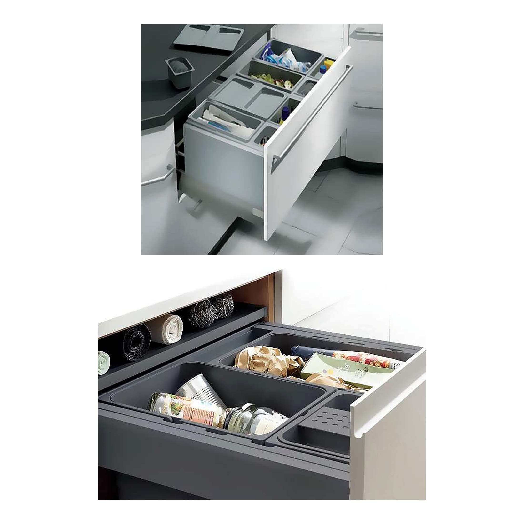سطل چندمنظوره توکار متصل به بدنه هایلو(Hailo) مدل ایکس ایکس ال جهت یونیت 900mmکد3630901