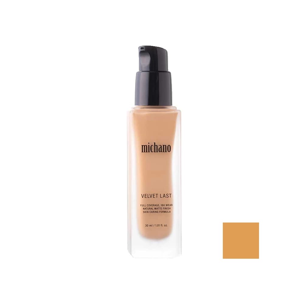 کرم پودر مات میچانو مدل VELVET LAST شماره MF-06 رنگ GOLDEN TAN حجم 30 میل — تصویر ۴