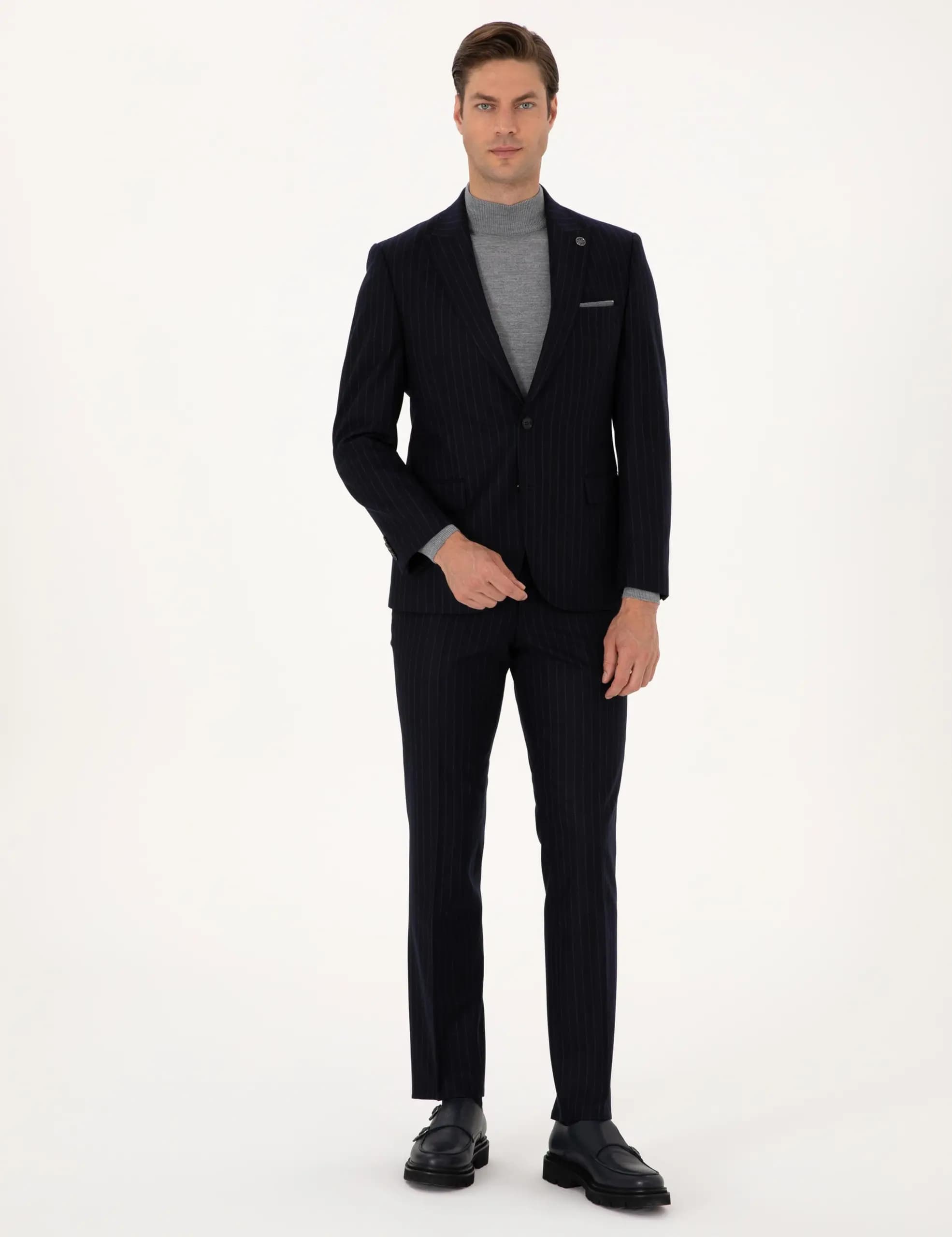 کت و شلوار مردانه سرمه ای پیرکاردین