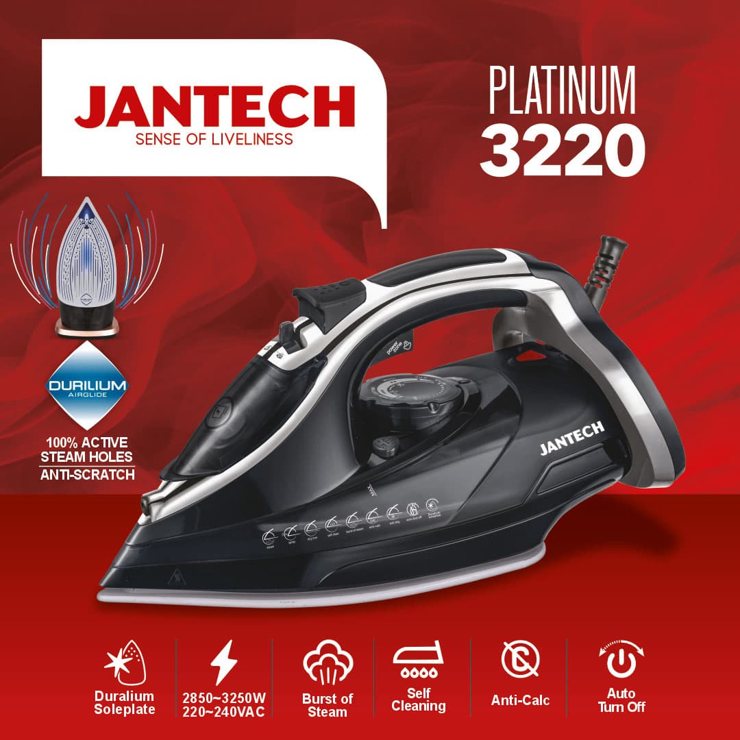 اتو بخار پروگلاید جانتک مدل PLATINUM 3220 — تصویر ۹