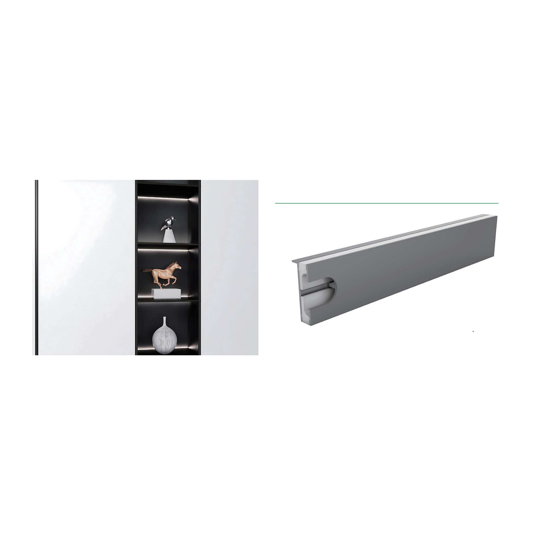 چراغ LED انتهای شلف چوبی بانور دو طرفه عرض 1200mm
