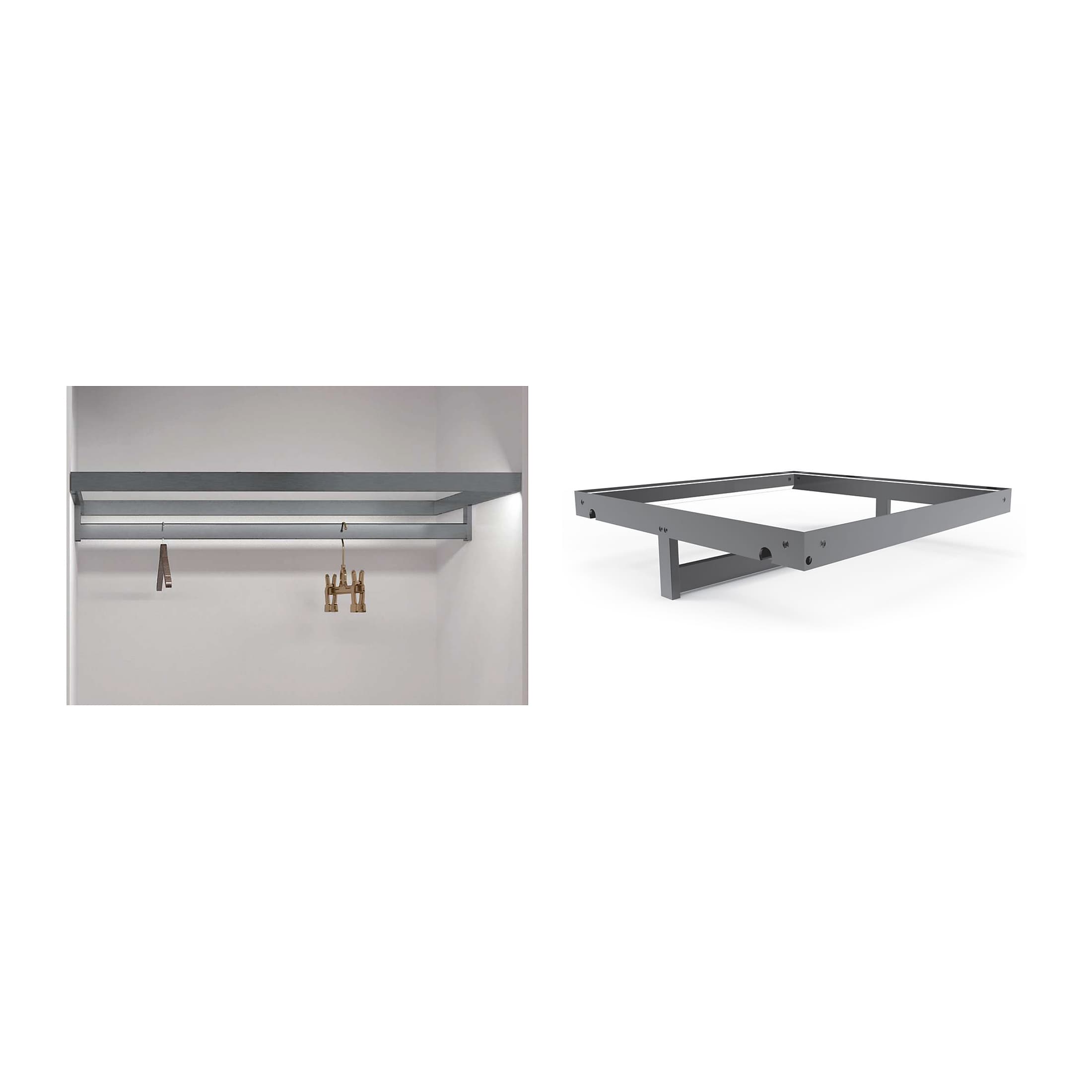 چراغ LED شلف شیشه ای همراه با رگال عمق 520mm عرض 1200mm