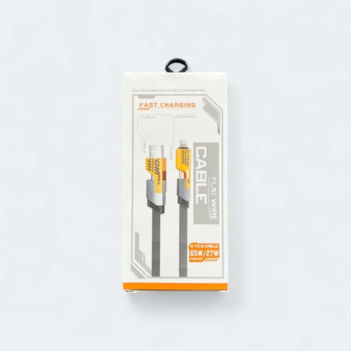 کابل سوپر فست شارژ فلت وایر دو سر چهار منظوره Lightning و Type-C مدل PD 27W-MAX — تصویر ۶