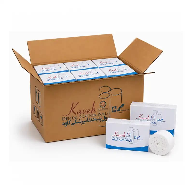 رول پنبه دندانپزشکی 1 کارتن (14 بسته 420 عددی) برند کاوه