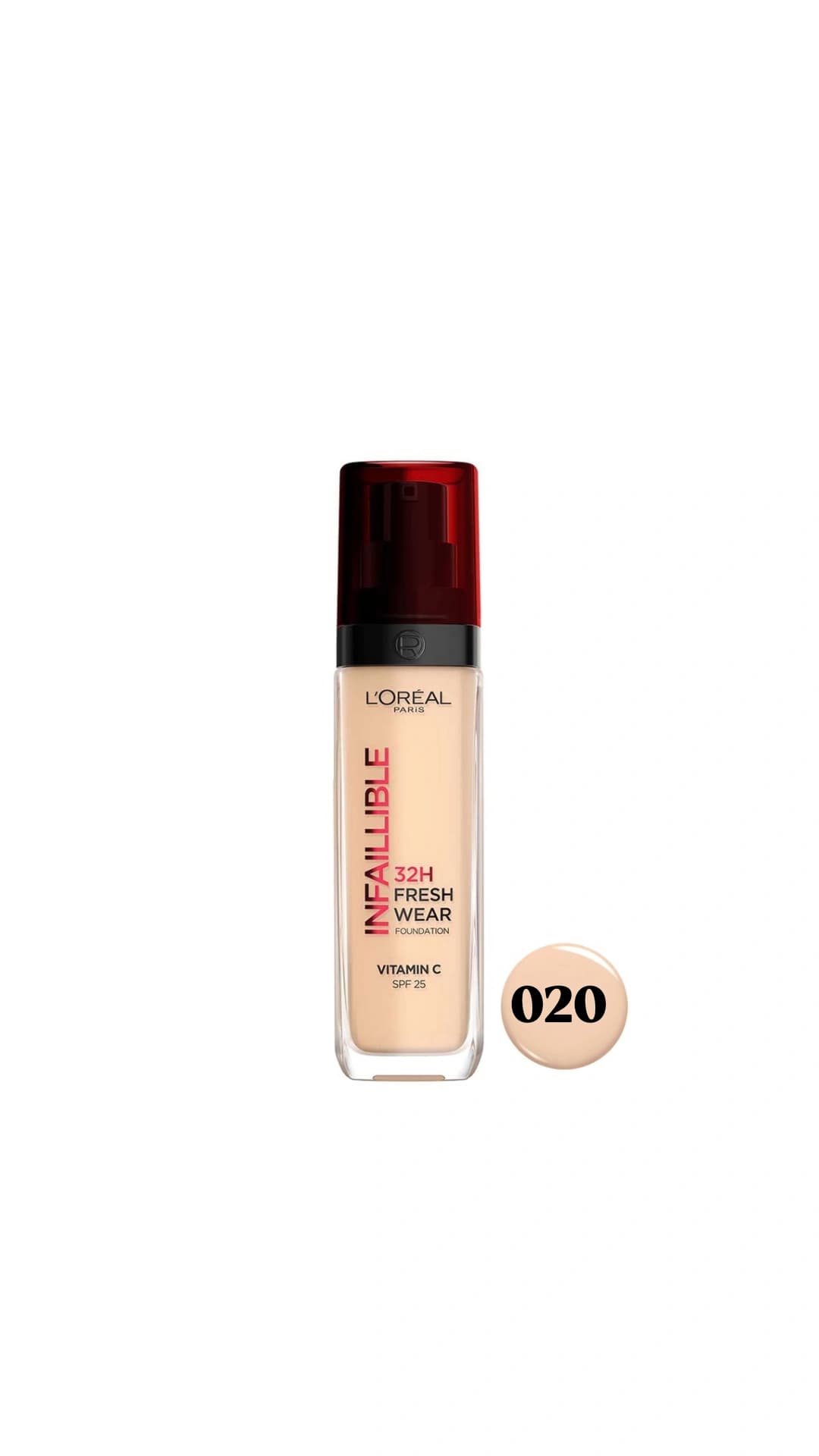 کرم پودر ۳۲ ساعته شیشه ای اینفالیبل لورال شماره ۲۰ LOREAL دو لیبل — تصویر ۹