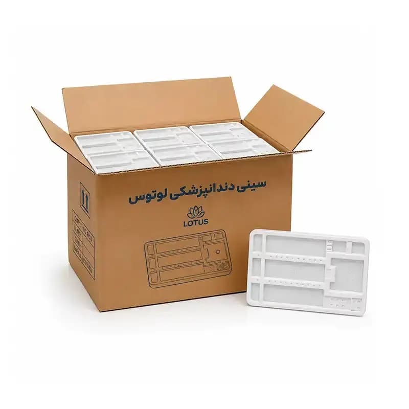 سینی یکبار مصرف دندانپزشکی لوتوس 1 کارتن (36 بسته 28 عددی) – lotus — تصویر ۲