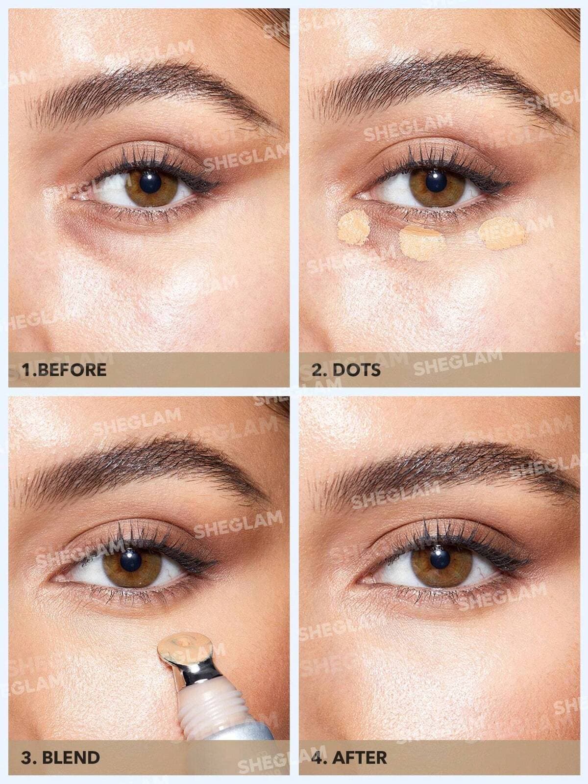 کانسیلر سرفلزی شیگلم خنک‌کننده و آبرسان مدل Bright Eyes حجم 15 گرم — تصویر ۸