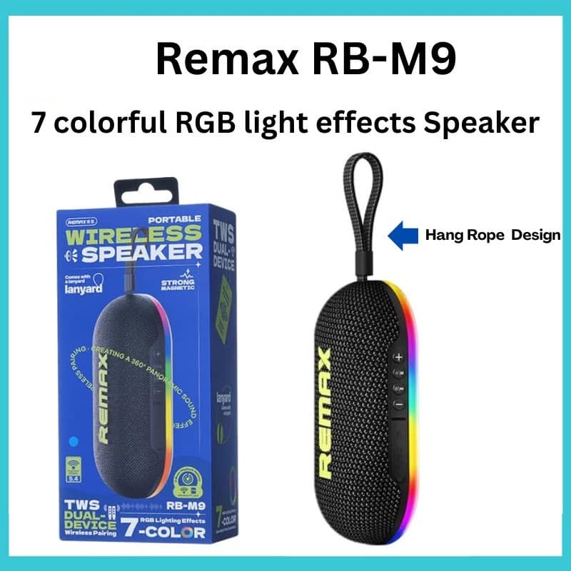 اسپیکر بلوتوثی قابل حمل ریمکس مدل RB-M9 — تصویر ۸