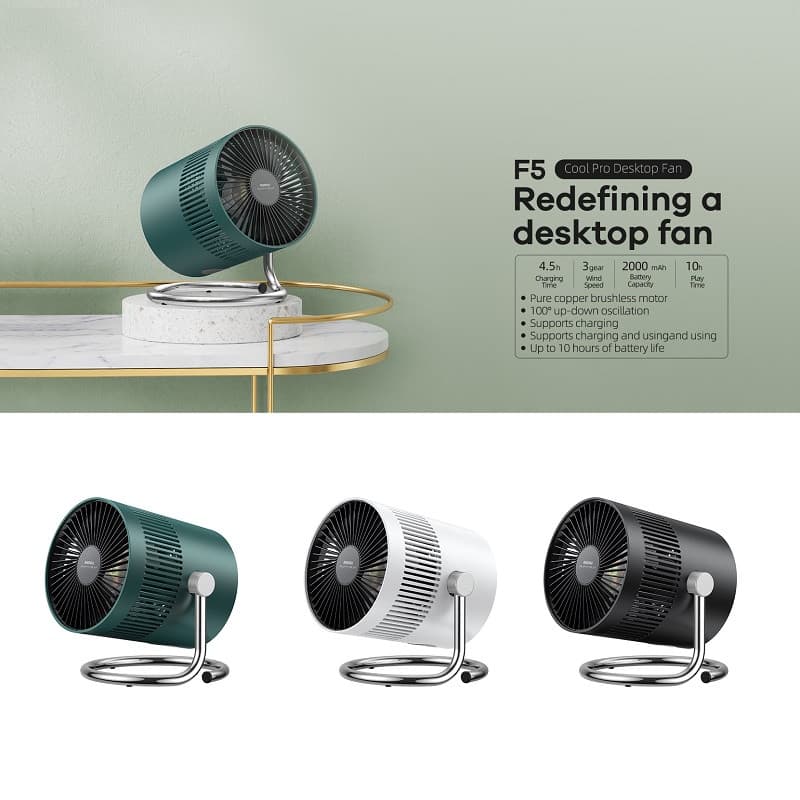 پنکه شارژی رومیزی ریمکس مدل Desktop Fan PrO f5 — تصویر ۶