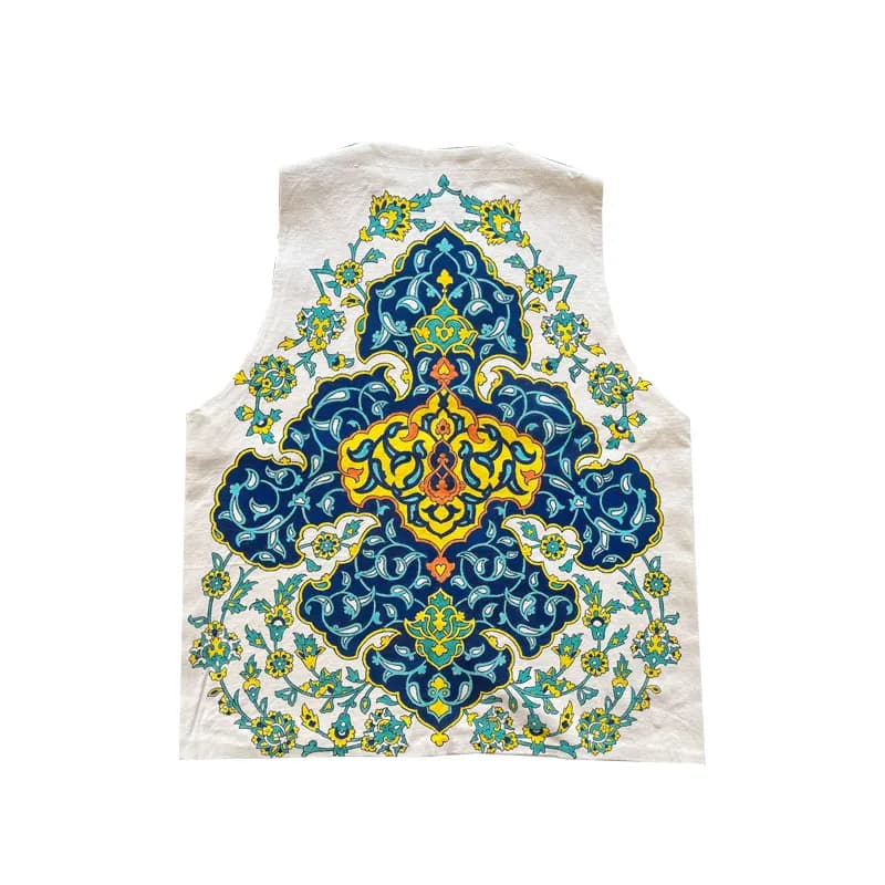 جلیقه گل‌افشان نقاشی قلمکار — تصویر ۲