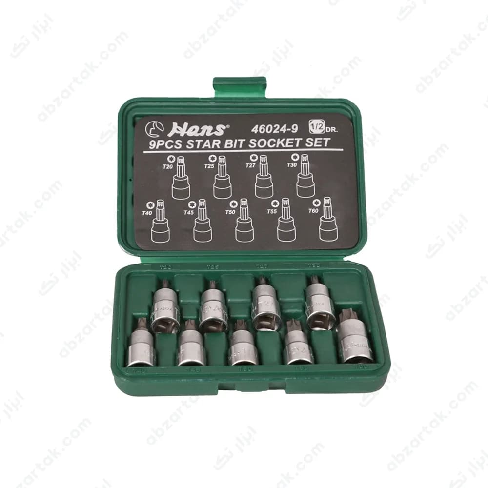 جعبه بکس النی9 پارچه ستاره ای درایو 1/2 سایز T20_T60 میلی متر هنس تایوان — تصویر ۳