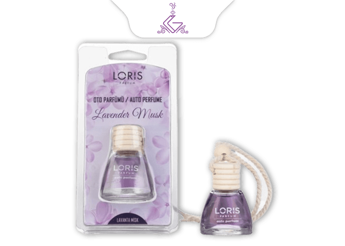 خوشبو کننده ماشینی آویز(شیشه ای) لوندر مشک LAVENDER MUSK برند لوریس LORIS — تصویر ۲