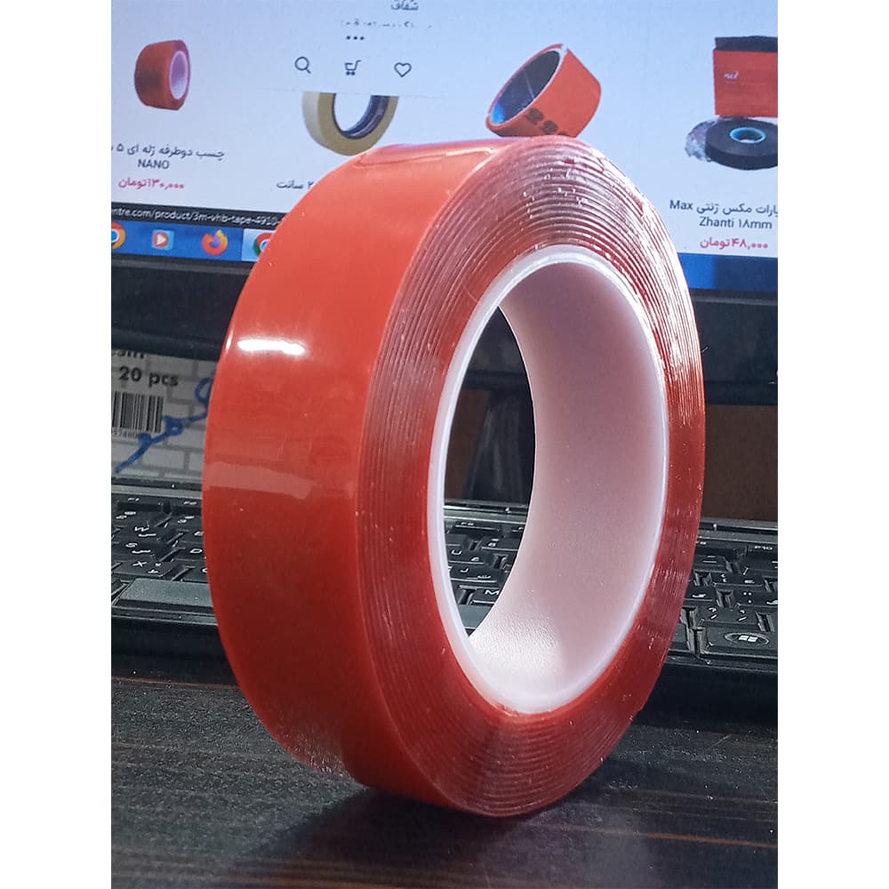نوار چسب دوطرفه ژله ای شفاف 3سانتی TAPE 5m x 30mm — تصویر ۸