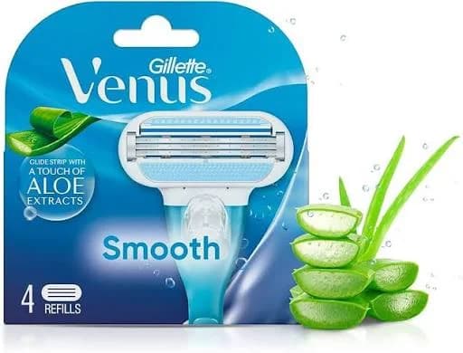 سری یدک ژیلت زنانه ونوس Smooth Sensitive با عصاره آلوئه‌ورا 4 عددی