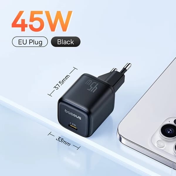 شارژر تایپ سی 45 وات بیسوس مدل (PicoGo 1C EU) — تصویر ۸
