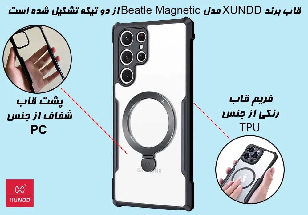 قاب XUNDD مدل Beatle Magnetic سامسونگ Samsung S22 Ultra — تصویر ۳