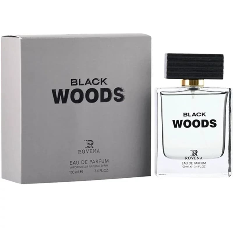 ادوپرفیوم بلک وود روونا مردانه مدل black woods با رایحه تلخ حجم 30میل