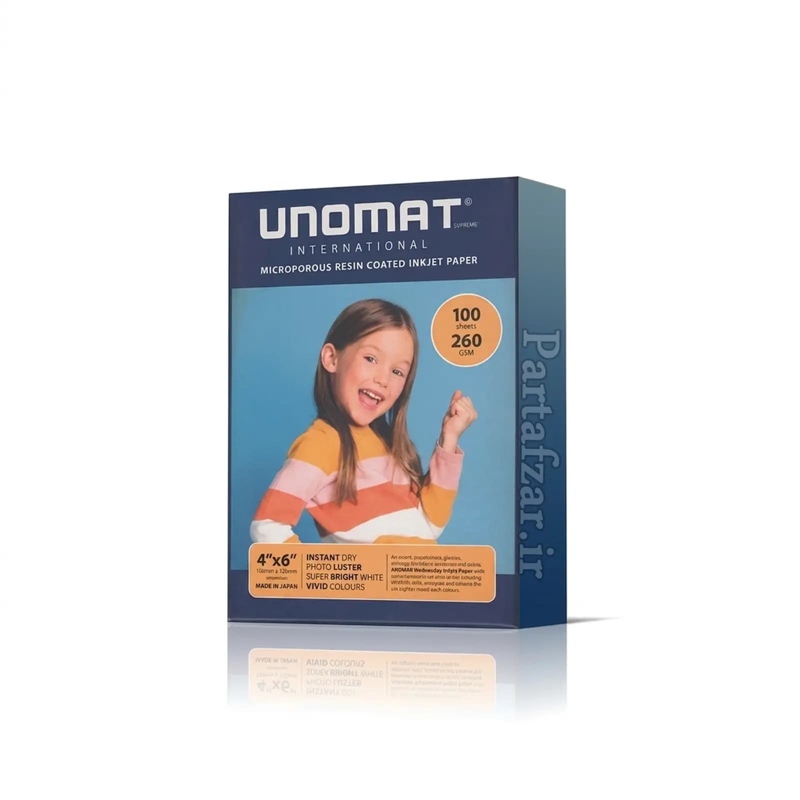 کاغذ عکس ۱۰ در ۱۵ یونومات (UNOMAT) مدل Lustre وزن ۲۶۰ گرم بسته ۱۰۰ عددی
