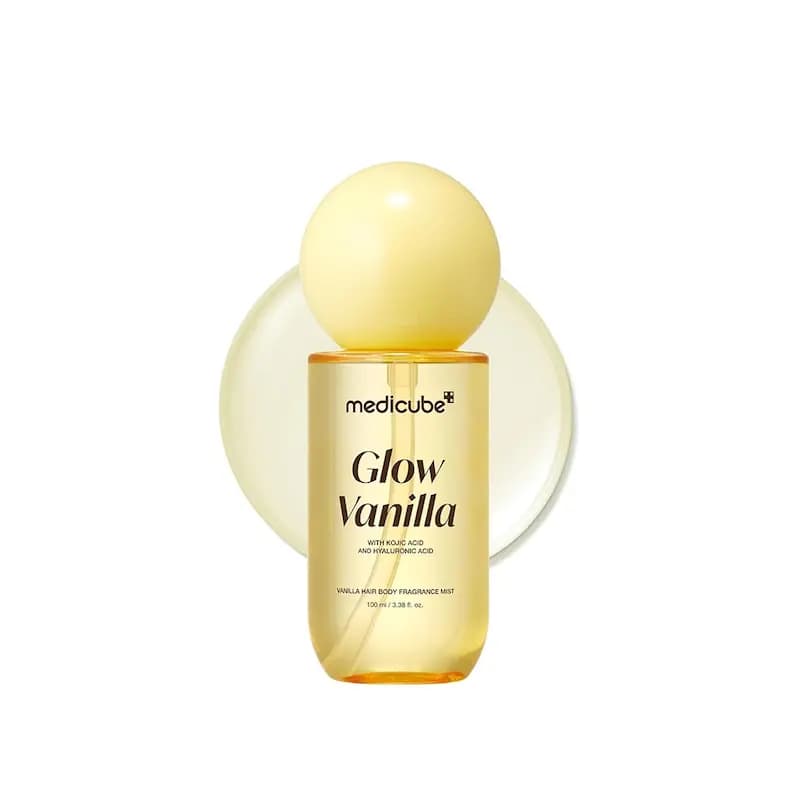 میست عطری مو و بدن مدی کیوب Glow Vanilla | وانیل، نیاسینامید و کوجیک اسید 100ml — تصویر ۴