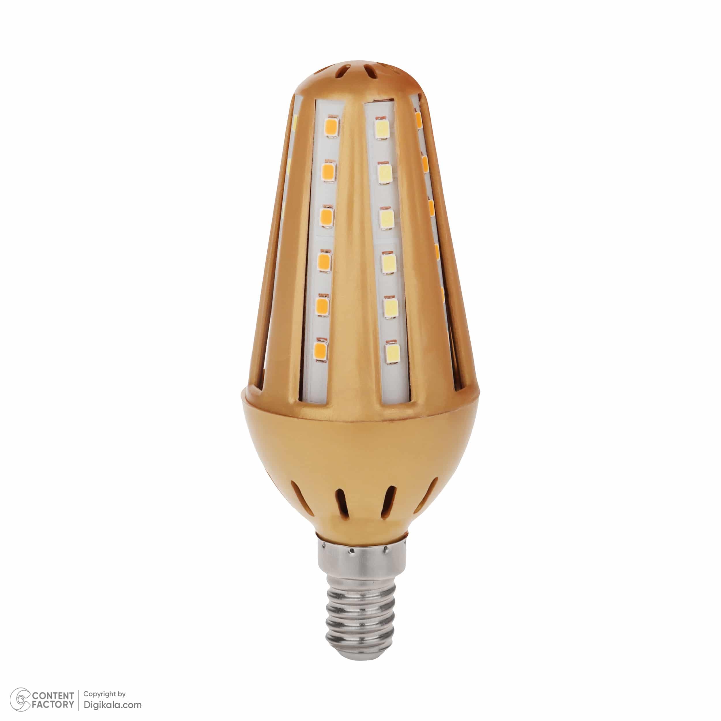 لامپ شمعی بدنه طلایی 6 وات LED رهنما مدل ZB48 پایه E14 — تصویر ۱۱