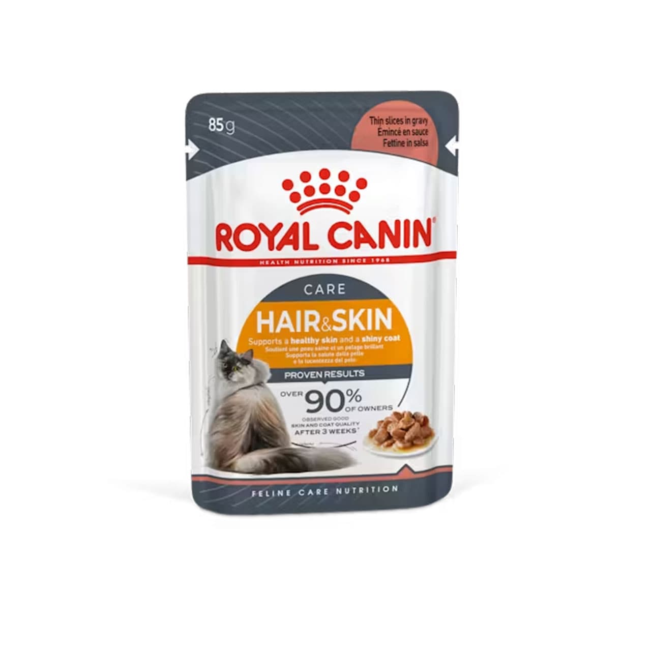پوچ گربه رویال کنین Royal Canin Hair &amp; Skin In Gravy وزن 85 گرم