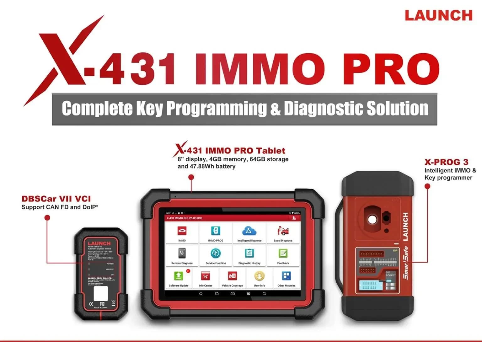 دیاگ لانچ مدل X431 IMMO PRO — تصویر ۲