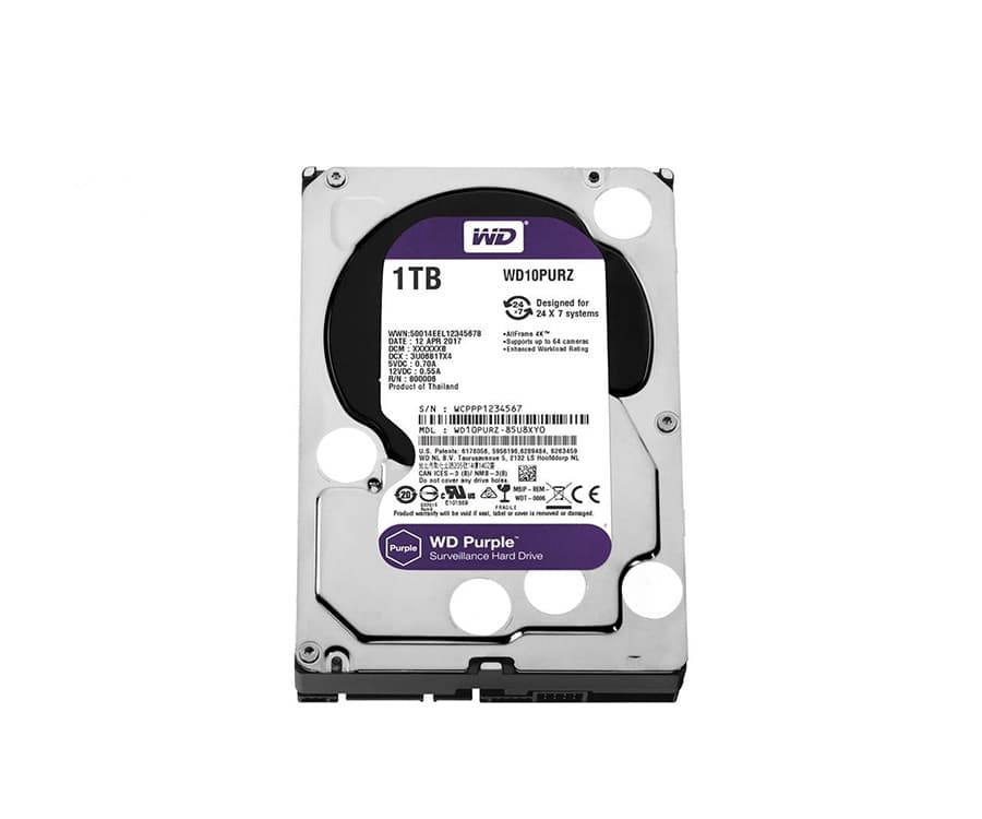هارد دیسک اینترنال وسترن بنفش دیجیتال ظرفیت ۱ ترابایت گارانتی اصلی — تصویر ۲