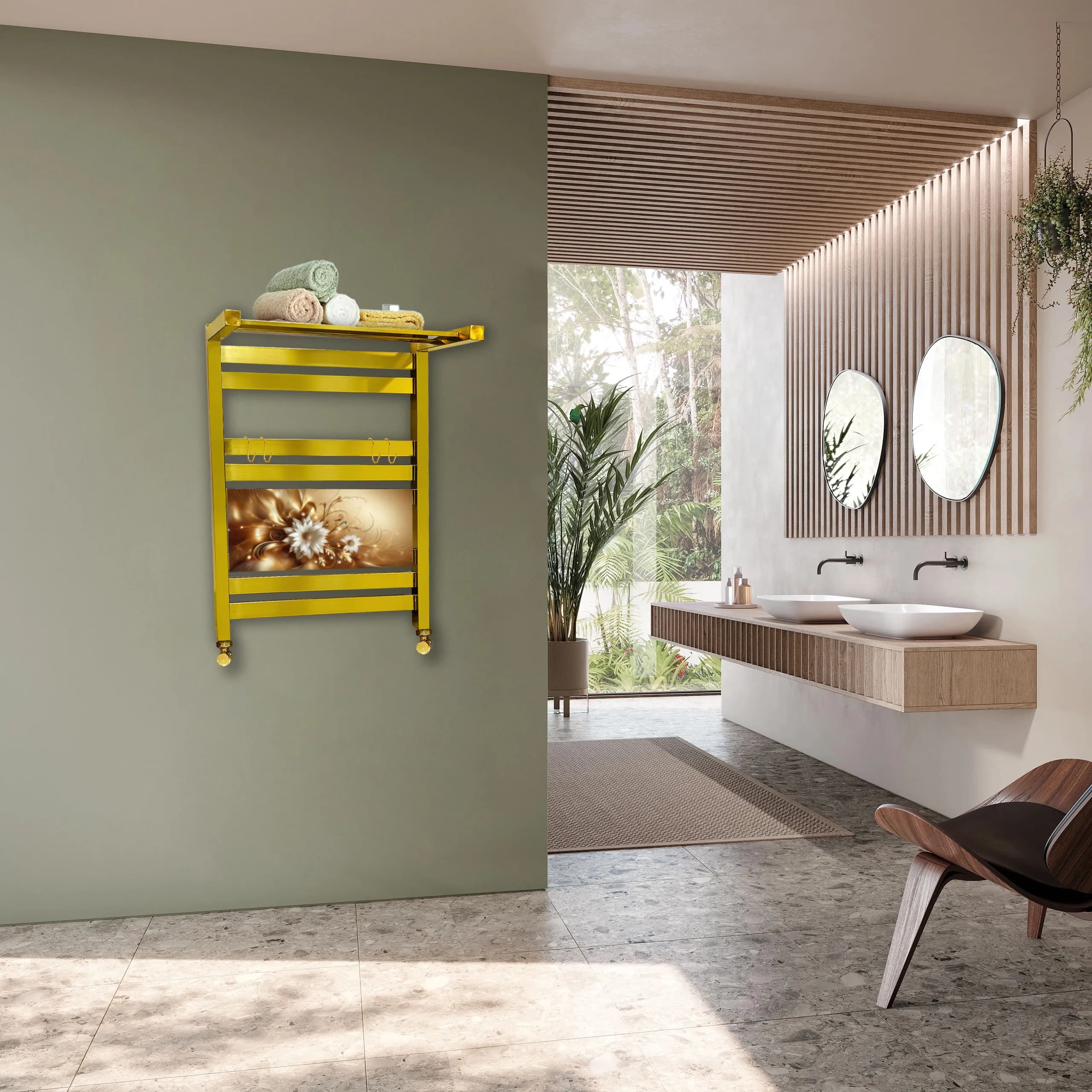 حوله خشک کن استیل هاتیپس مدل عکس دار یک طبقه سایز 50*80 — تصویر ۵