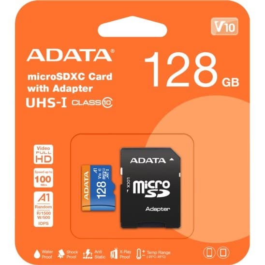 کارت حافظه UHS-I ای دیتا از نوع microSDHC/SDXC کلاس 10سرعت100MBps ظرفیت 128 — تصویر ۳