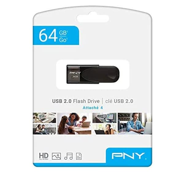 فلش مموری پی ان وای مدل ATTACHE4 ظرفیت 64 گیگابایتUSB.2 — تصویر ۴
