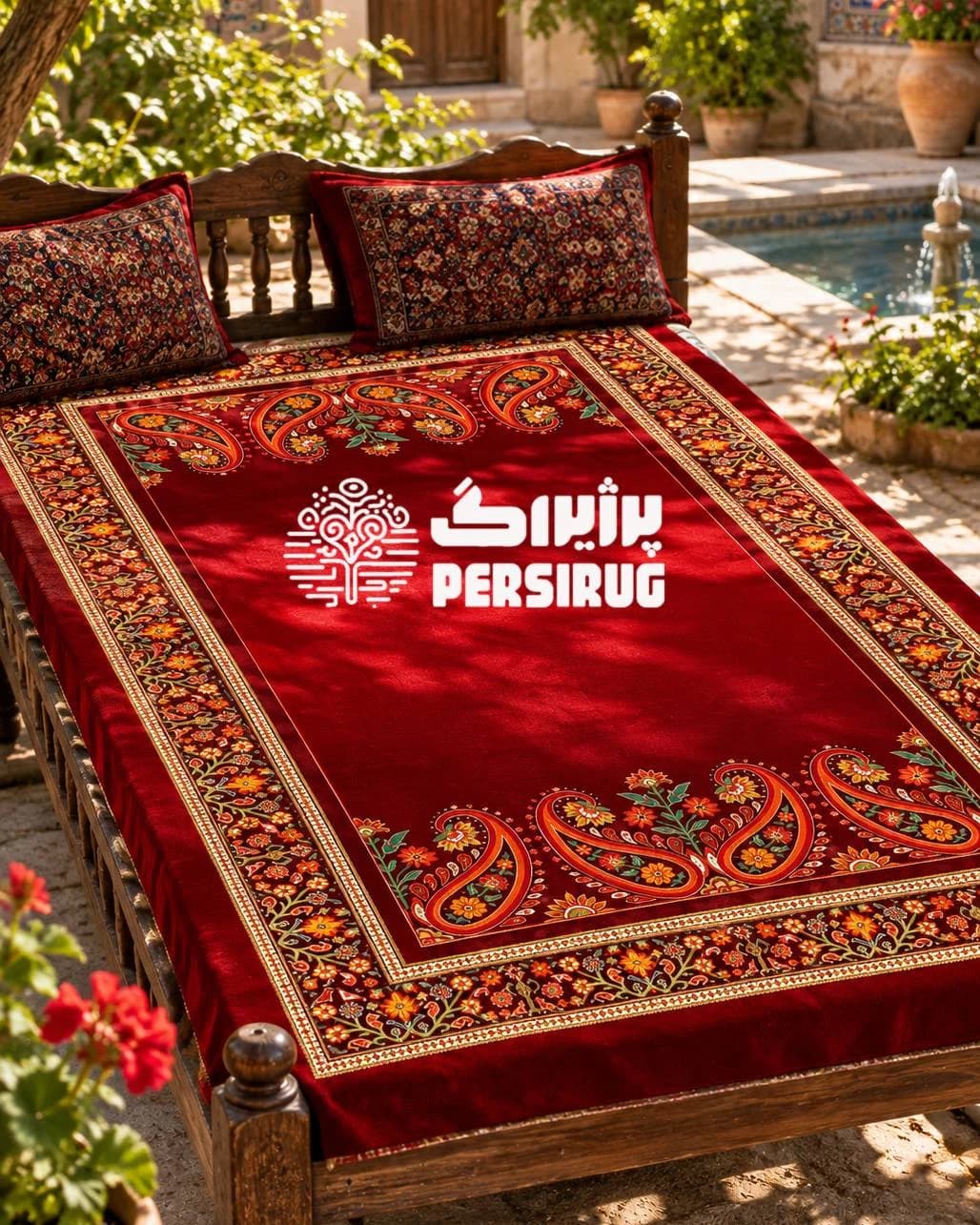 رومیزی ، سفره و روفرشی زرین سرخ — تصویر ۳