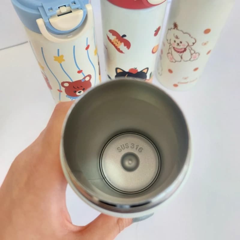 قمقمه استیل کودک طرح حیوانات — تصویر ۵