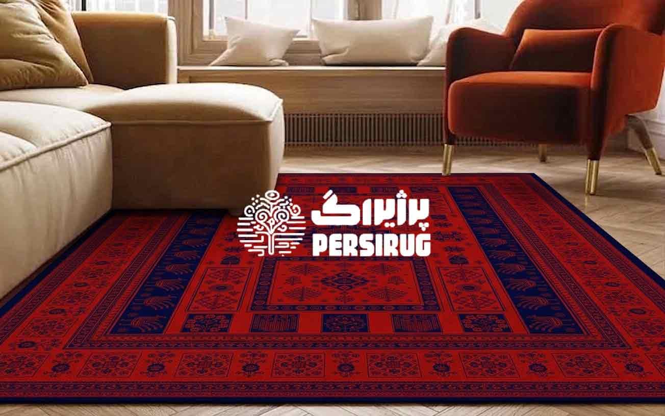 فرش ماشینی کتیبه سرخ