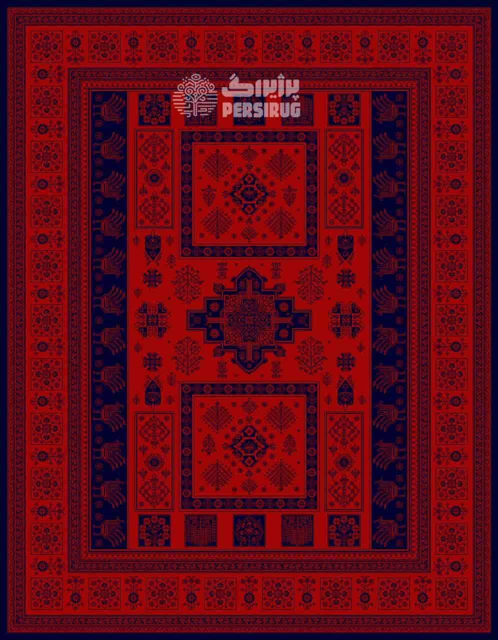 فرش ماشینی کتیبه سرخ — تصویر ۲