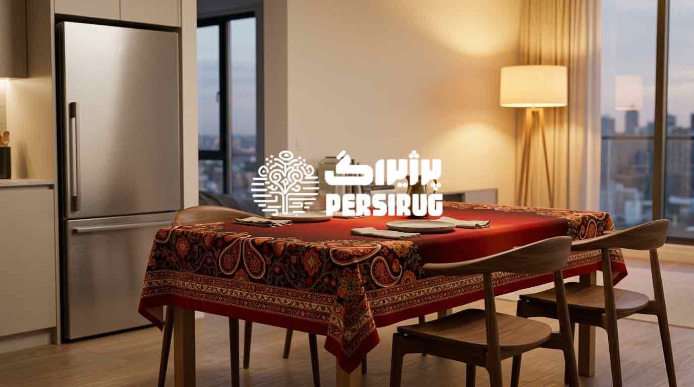 رومیزی ، سفره و روفرشی شاه نقش سرخ — تصویر ۳