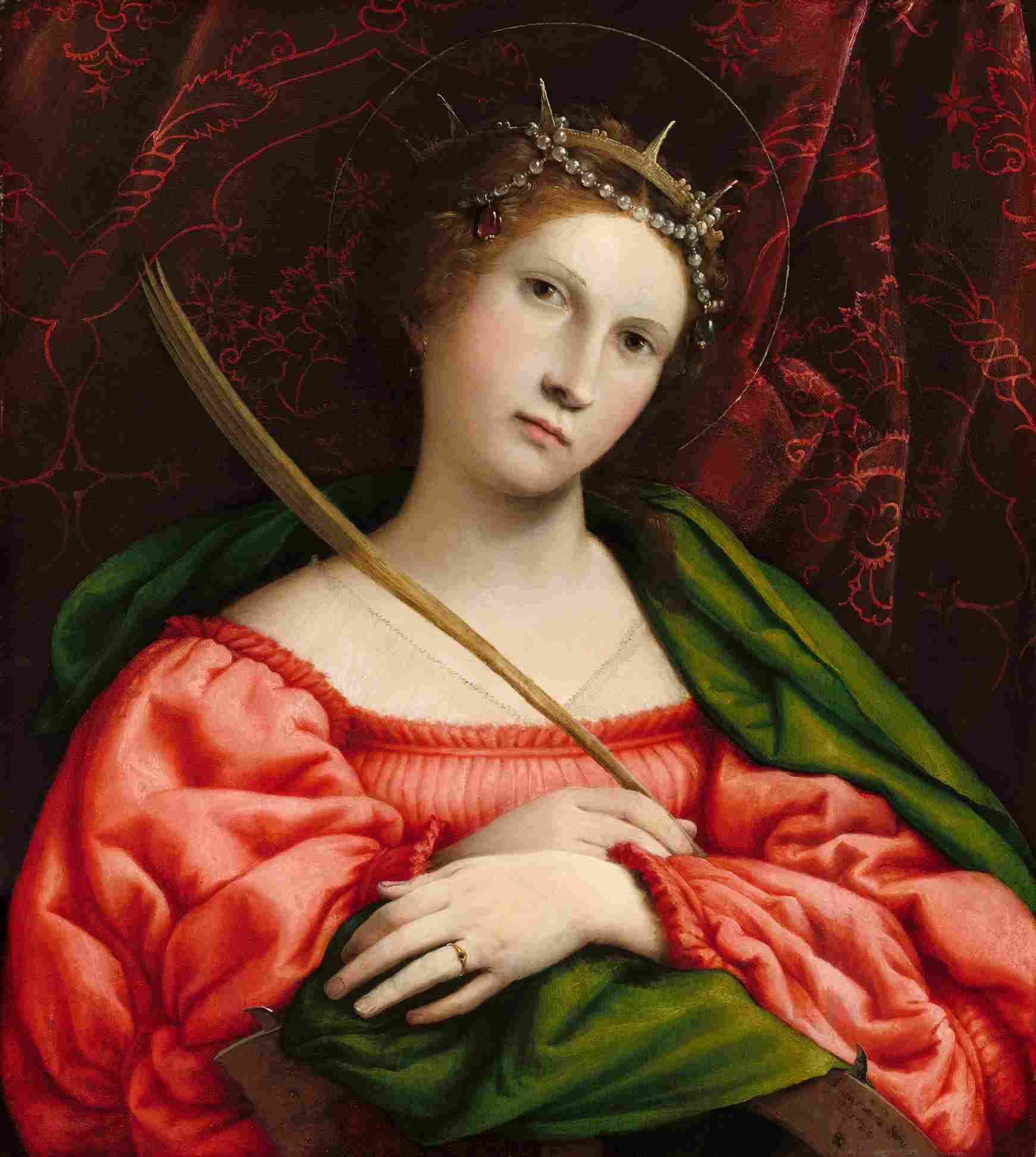 نقاشیLorenzo Lotto – Saint Catherine