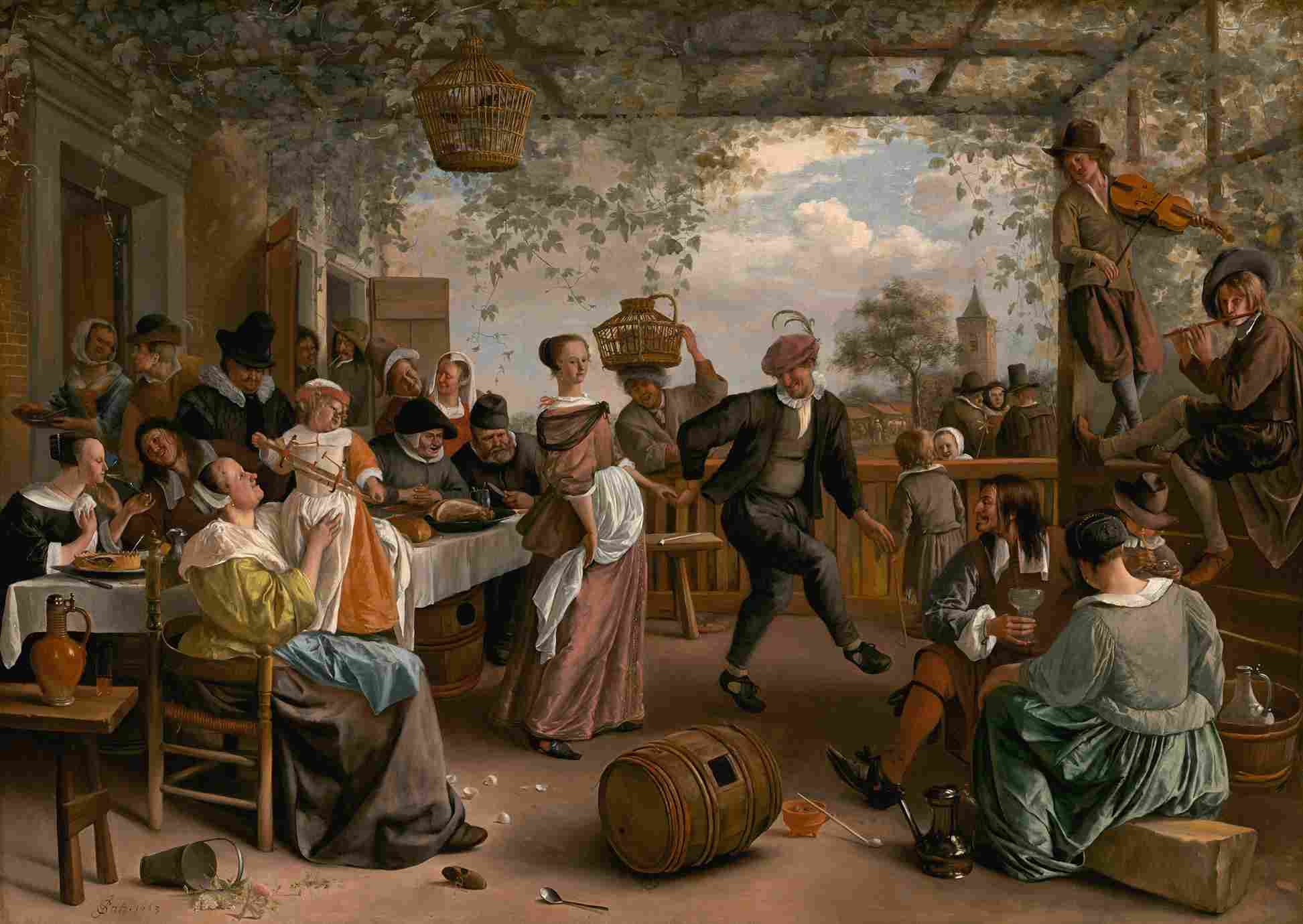 نقاشیJan Steen – The Dancing Couple — تصویر ۲