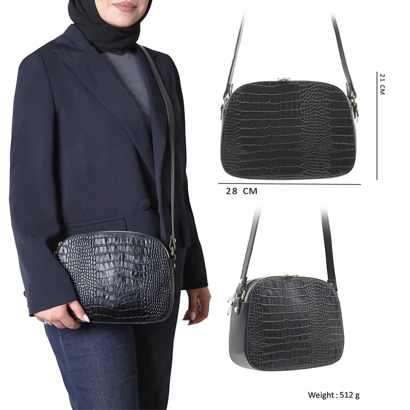 کیف دوشی زنانه چرم بهشتیان مدل 1227BK — تصویر ۴