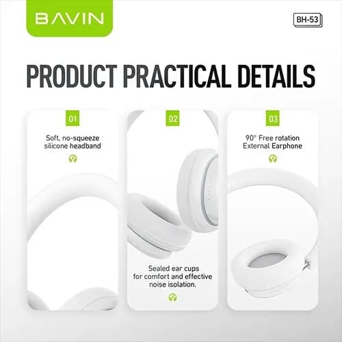 هدفون بی سیم باوین BAVIN مدل BH-53 — تصویر ۴