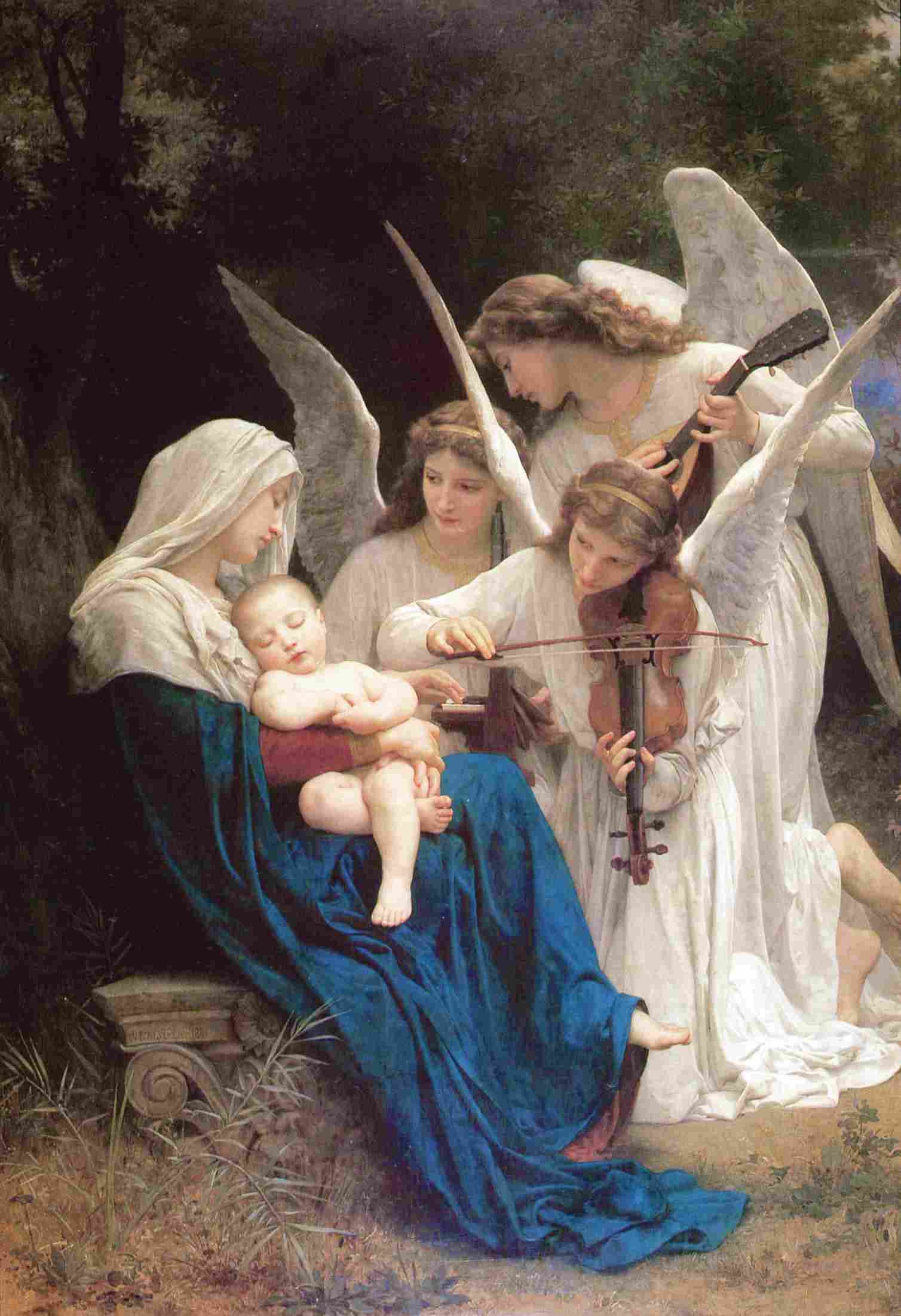 نقاشی William-Adolphe Bouguereau – Song of the Angels 1881