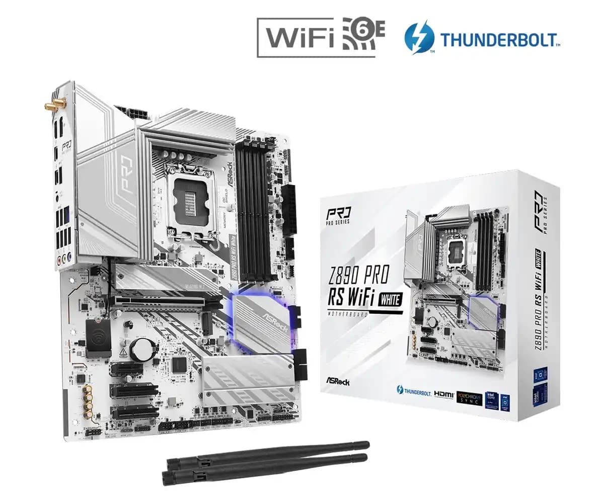 مادربرد ازراک مدل Z890 Pro RS WiFi White — تصویر ۴